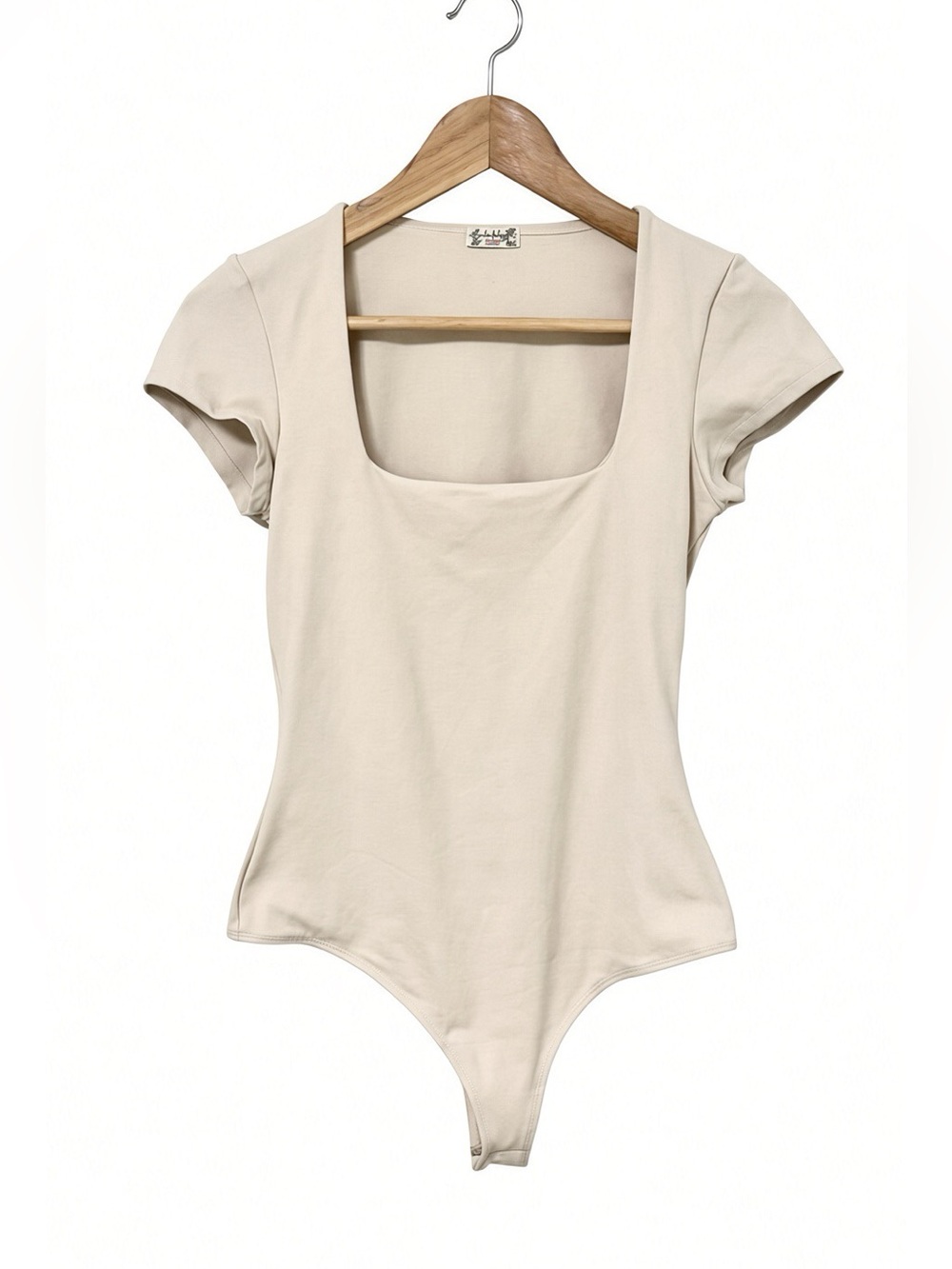 Free People Intimately Square Eyes Stretch Bodysuit Nude Neutral Size S